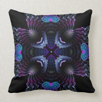  Hexagon Fractals Star Purple Square Cushions