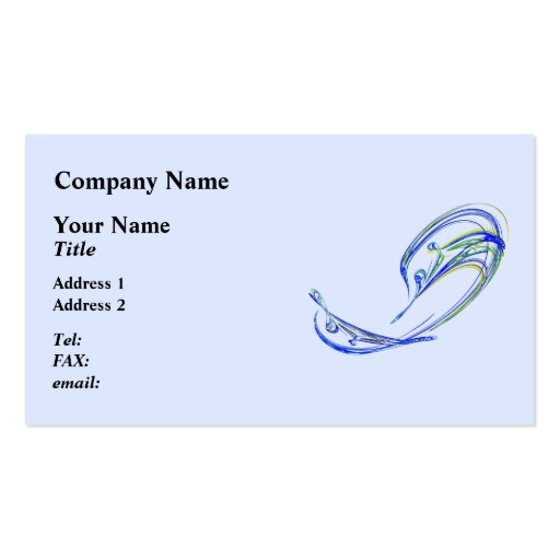 Fractal - Dolphin Business Card Templates (front side)