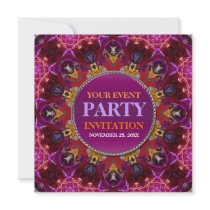 Fractal Embroidery mandala Party Invitation