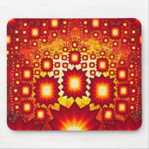 Fractal Explosions Mousepad: Red: Orange: Yellow