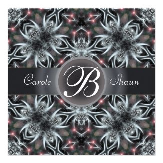 Fractal Fantasy Sky Monogram Wedding Invitation