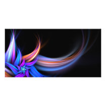 Fractal Feathers Design Photo Card Template