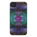 Fractal Feathers Monogram Name CaseMate iPhone 4 Iphone 4 Cases