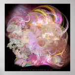 Fractal Feathers Pink posters