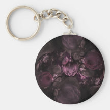 Fractal Floral Arrangement Reds Pinks Keychain