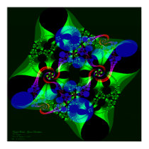 Fractal Florals - Green Revolution     Art Print