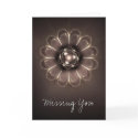 Fractal Flower Black - Missing You Card by kklawiter Fractal Flower Black - Missing You Card