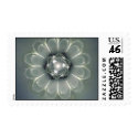 Fractal Flower Blue Postage postage