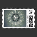 Fractal Flower Blue Postage postage