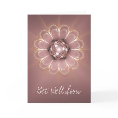 Fractal Flower Pink - Get Well Soon Greeting Card by kklawiter