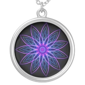 Fractal Flower Purple - Necklace necklace