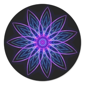 Fractal Flower - Purple Sticker sticker