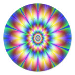 Fractal Flower rainbow Explosion Stickers