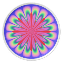 Fractal Flower Rainbow Plate