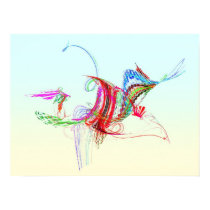 Fractal - Flying Bird posters