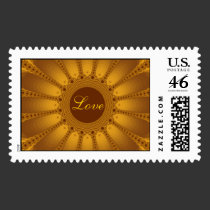 Fractal Gold Kaleido postage