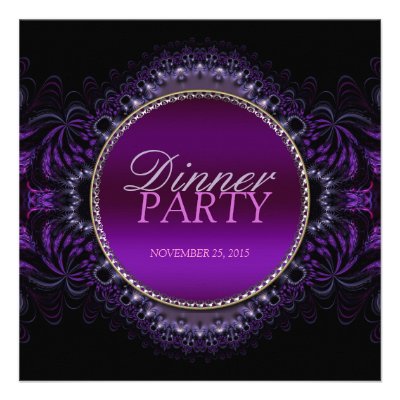 Fractal Goth Tapestry Dinner Party Invitation