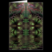 Fractal Green Gully Card by webgrrl Fractal Green Gully Card