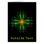 Fractal Green Square Cross Card