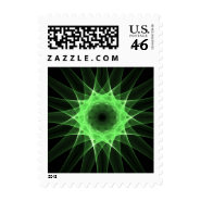 Fractal green star stamp