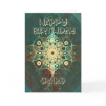 Fractal grunge birthday card for a grandad