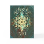 Fractal grunge birthday card for Son