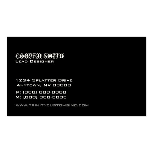 Fractal Grunge Business Card, Charcoal (back side)