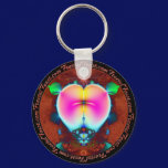 Fractal Heart Keychain