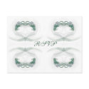 Fractal Hearts Green RSVP postcards by KittyAnnStudio Fractal Hearts Green RSVP postcards