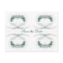 Fractal Hearts Green Save the Date Reminder postcards by KittyAnnStudio Fractal Hearts Green Save the Date Reminder postcards