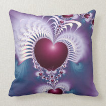 Fractal Hearts Throw Pillow 20 inch x 20 inch pillows