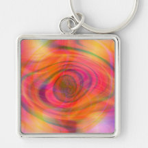 Fractal heat waves premium keychain