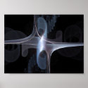 Fractal in blue and grey print