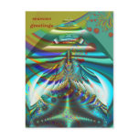 Fractal inner worlds seasons greetings postcard