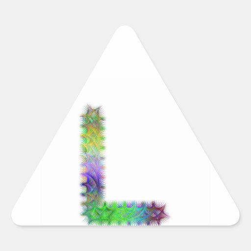 Fractal letter L monogram Triangle Sticker | Zazzle