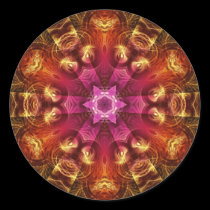 Fractal Light  Golden Starburst Sticker stickers
