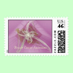 Fractal Lily - Breast Cancer Awareness postage
