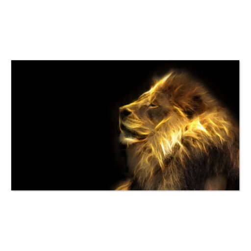 Fractal lion business card template