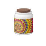 Fractal loco amarillo jarra para caramelo