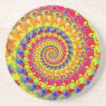Fractal loco amarillo posavasos para bebidas
