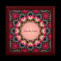 Fractal Love Roses Monogram Gift Box gift boxes