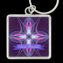 Fractal love Star Custom Name Keychain keychains