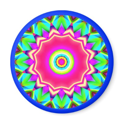 Fractal Mandala Fridge Magnets by artberry