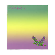 Fractal Maze Yellow Green Magenta Dove Memo Pad