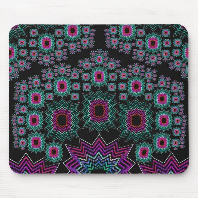 Fractal Mousepad: Purple: Green: Pink by spiritswitchboard