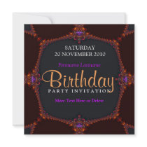 Fractal Nights Birthday Party Invitation