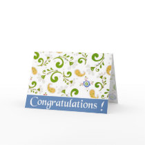 Fractal of Flowers Blue congratulations cards by myhome71 Fractal of Flowers Blue congratulations cards