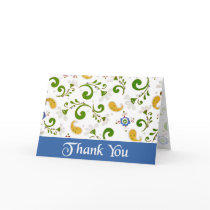 Fractal of Flowers Blue Thank You cards by myhome71 Fractal of Flowers Blue Thank You cards