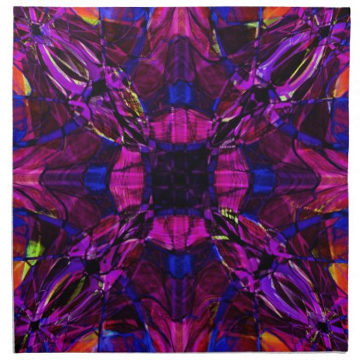 Fractal Pattern in Purple Printed Napkin