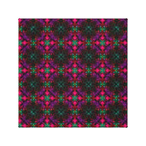 Fractal Pattern pink green purple red Canvas Print